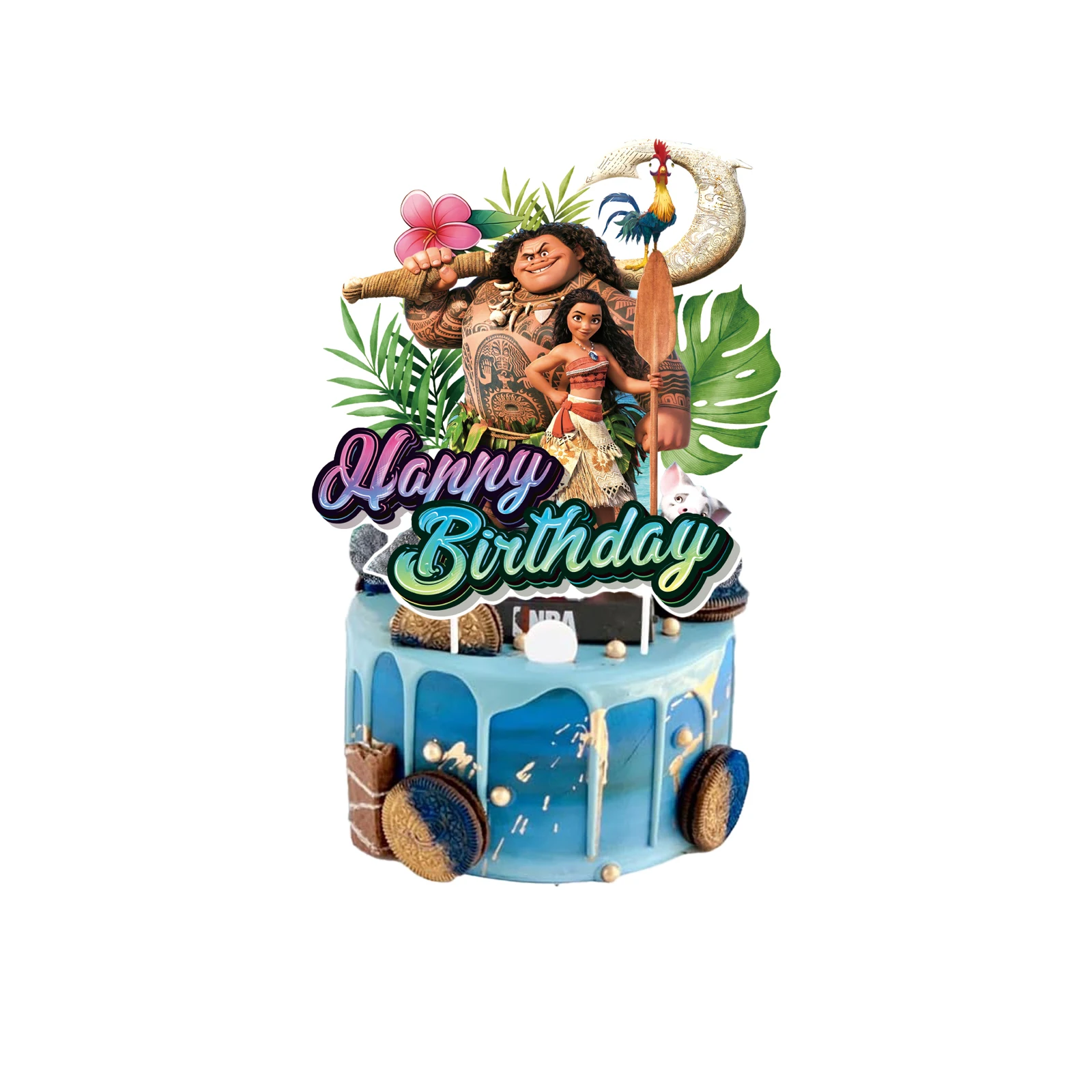 Adorno para tarta Moana, adornos para magdalenas, decoración de cumpleaños de Moana, suministros para fiestas temáticas, decoraciones para tarta de cumpleaños Moana