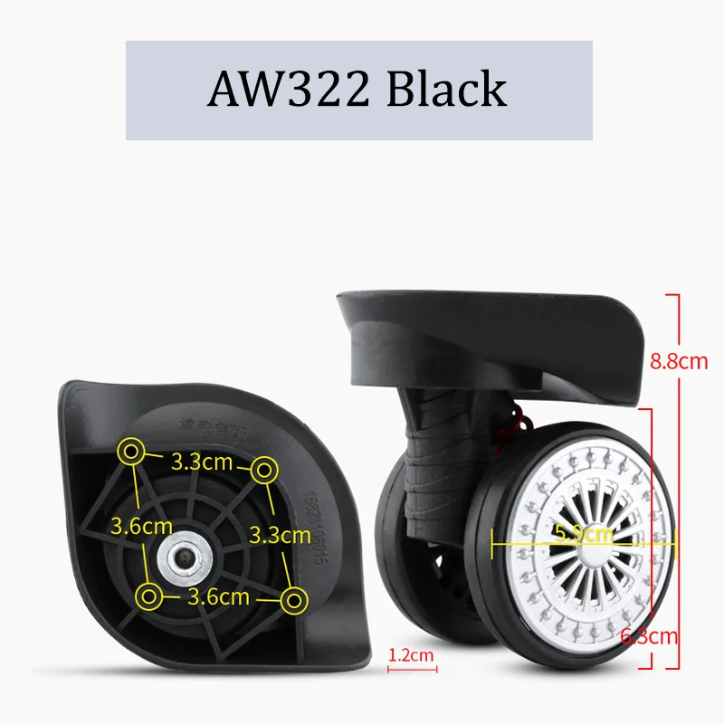 Suitable For AW322 Nylon Luggage Wheel Trolley Case Wheel Pulley Sliding Casters Universal Wheel Repair Slient Wear-resistant