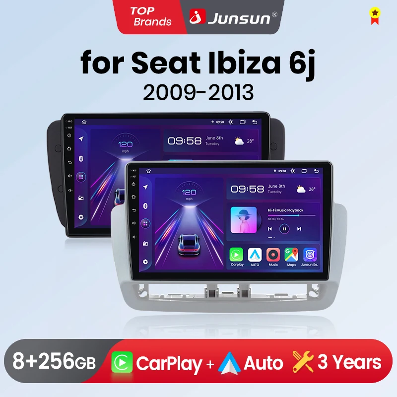 Junsun accogliente Wireless CarPlay Android Auto Radio per sedersi Ibiza 6d 2009-2013 Car Smart Systems RDS BT DSP 2 din Car Radio