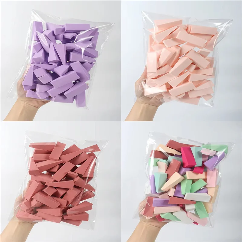 8/10/50PCS/Set Mixed Color Facial Curve Makeup Sponge Latex-Free Small Wedge-Shaped Smooth Application Beauty Sponge Applicator