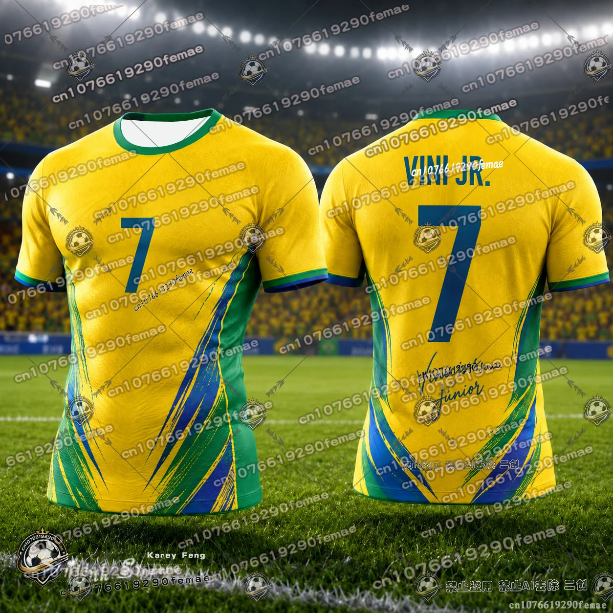 Best-Selling Neymar And VINI JR 3D Printed Fan Tee Men Kids Summer Soccer Sports Shirt Breathable Quick Dry Casual Training Top