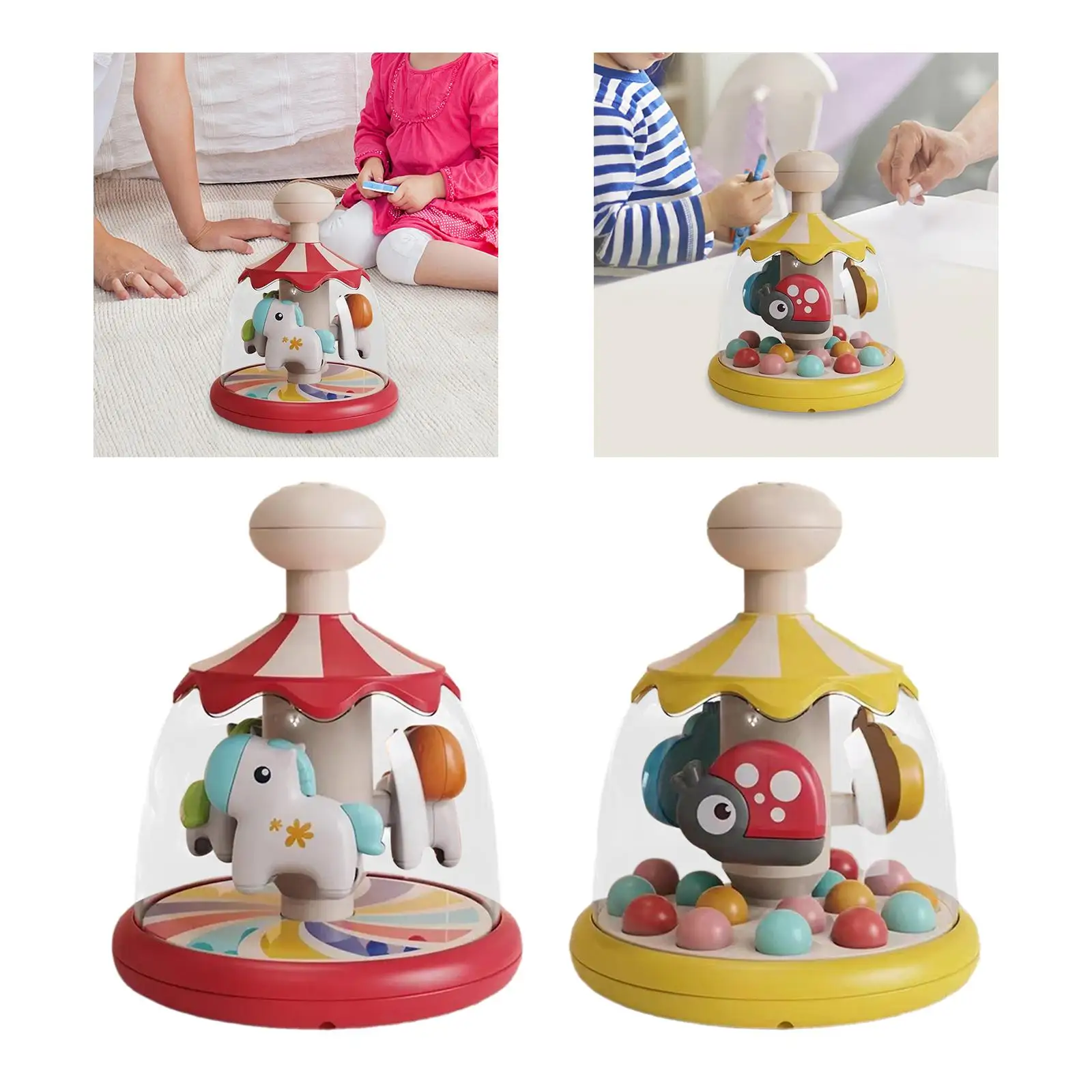 Press Carousel Toy Portable Learning Toys for Girls Boys Kids 0-1 Years Old