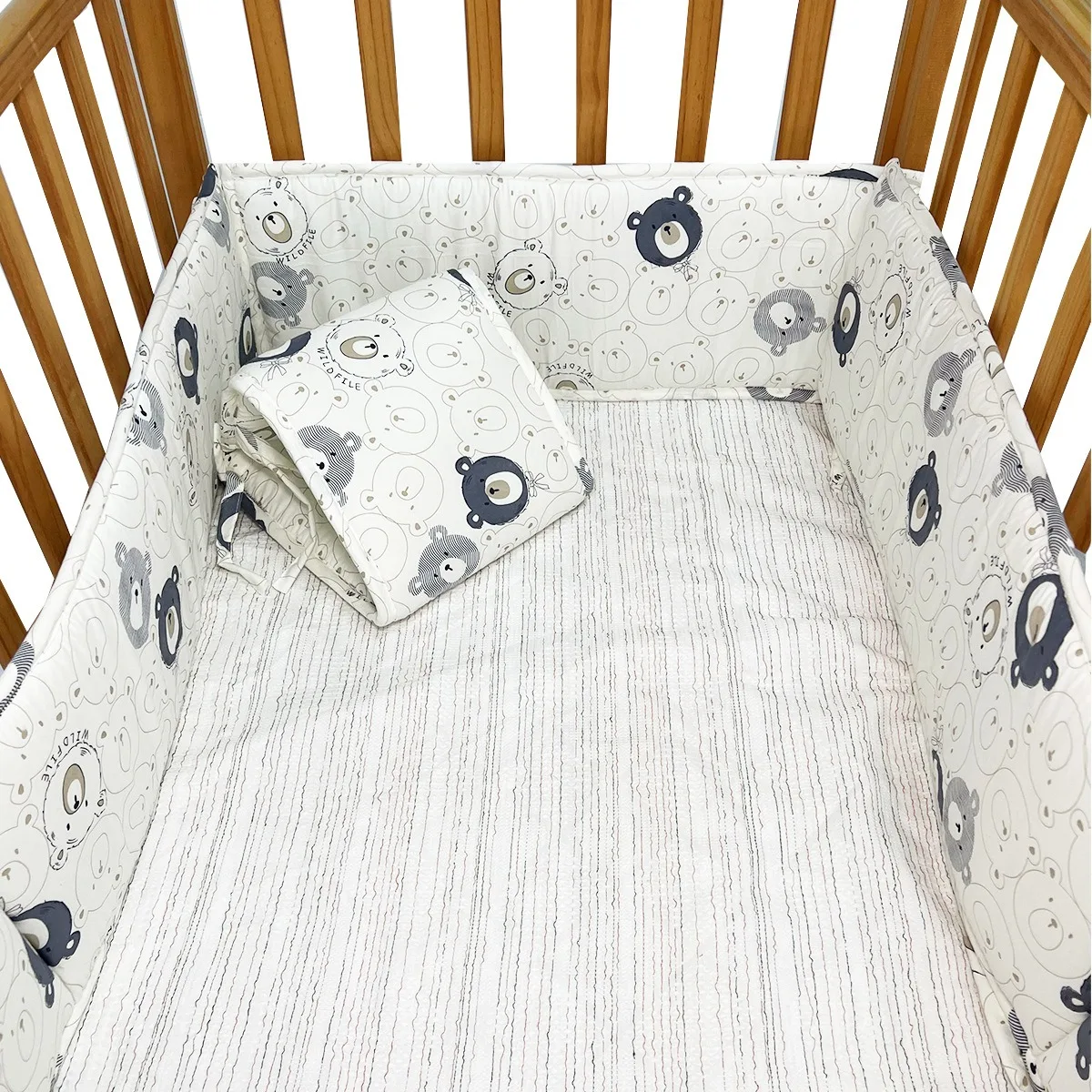 Baby Four-piece Bed Soft Bag Baby Bed Fence Anti-collision Barrier Children Splicing Bed Fence Thickened