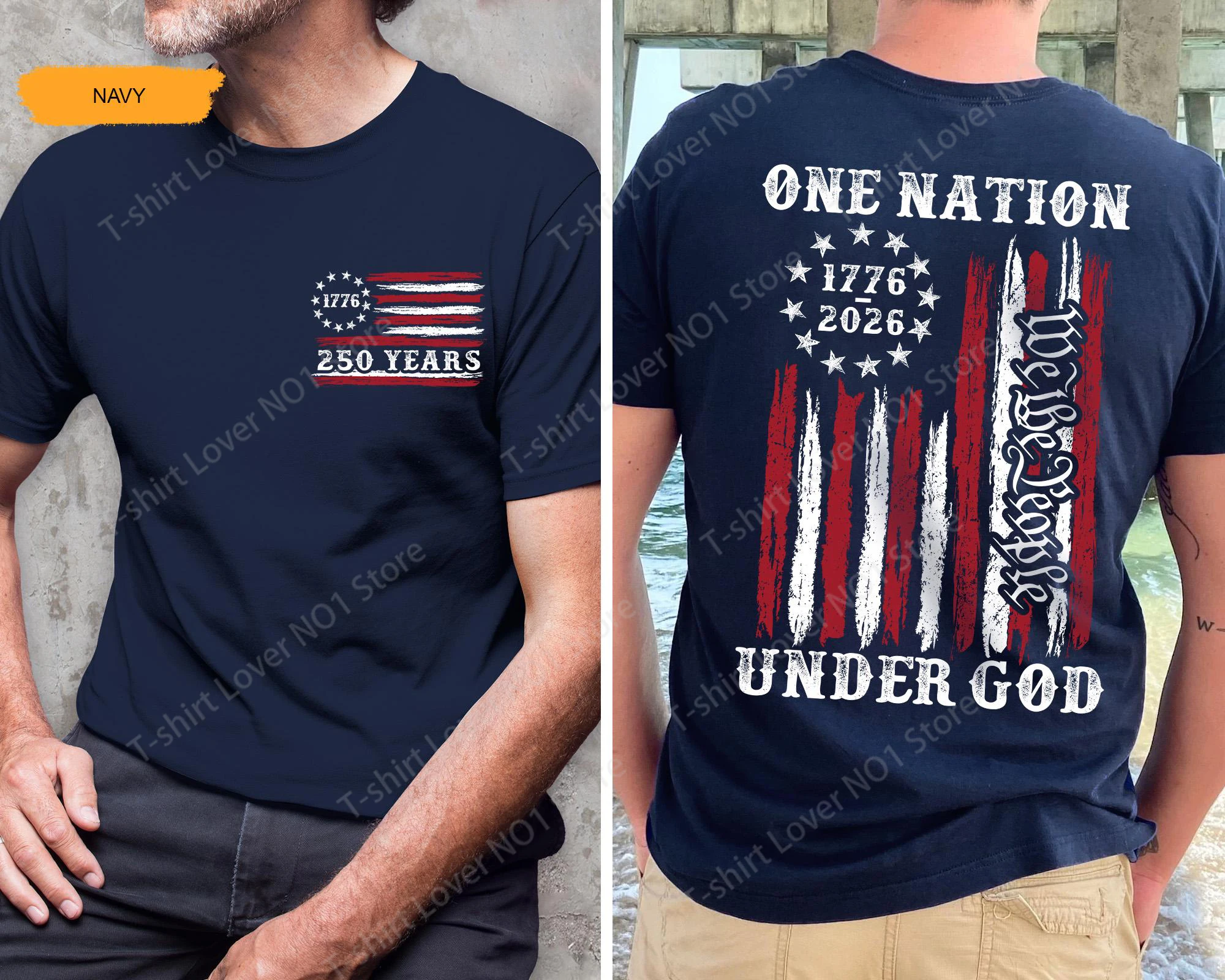 One Nation Under God Shirt, 250 Years American Anniversary 250th Independence Day, Patriotic Military Tee, 1776 2026 Shirt