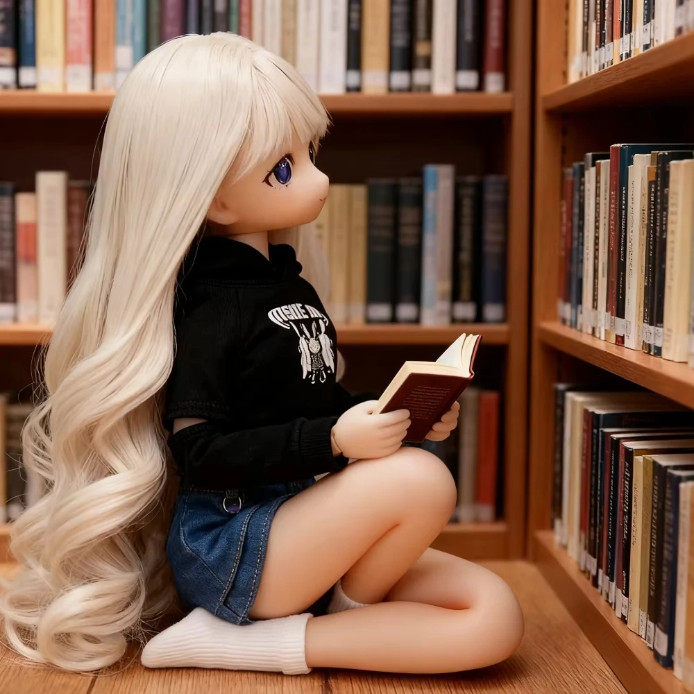 

BJD Doll Nude Tpe Soft Silicone Humanoid Doll 40cm Blond Hair Sapphire Blue Attractive Eyes Doll Girls Birthday Gift Toy