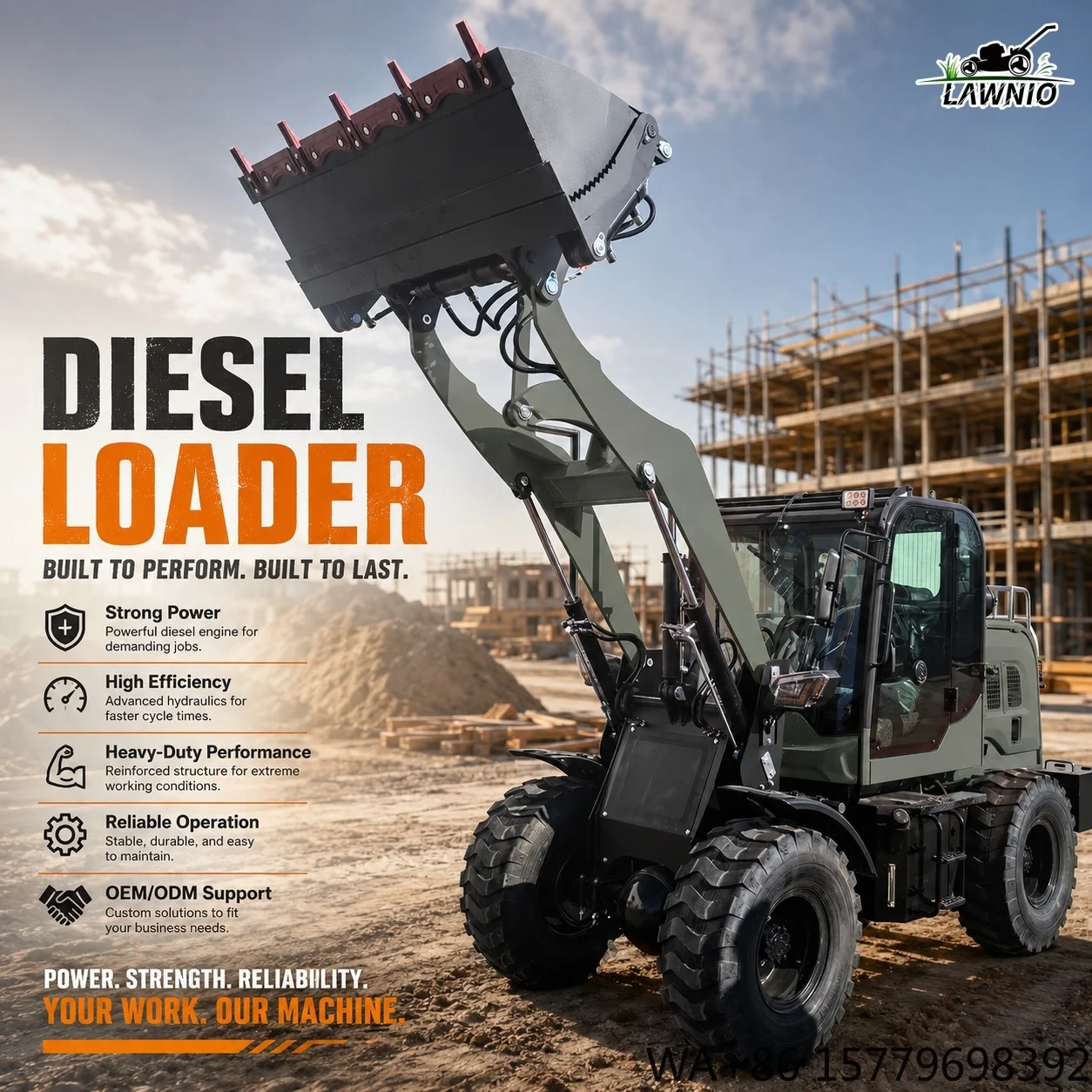 Multiple Attachments Available  Loader  0.5m³ Bucket Capacity Stable Loading Road Maintenance  Wheel Loader