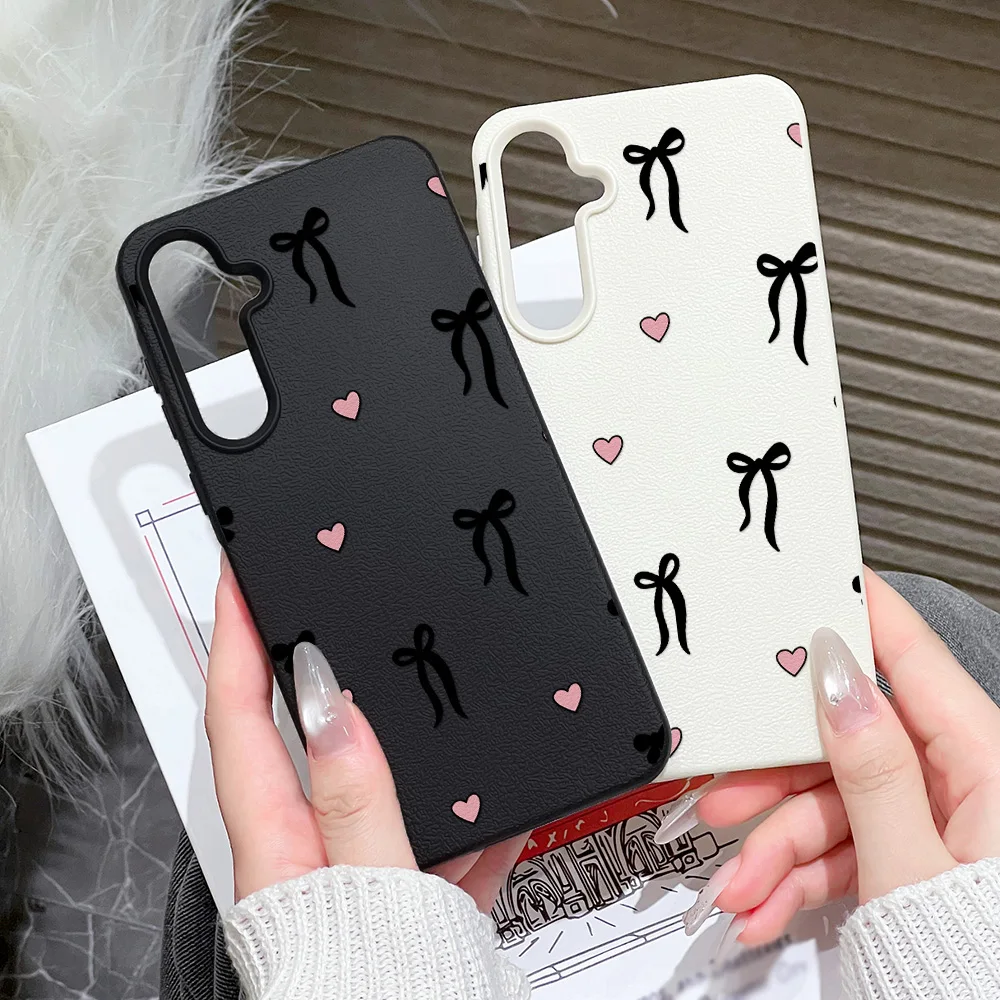 For Samsung Galaxy S26 Ultra A56 A16 A17 A57 A37 A55 A36 A53 A35 A34 A06 A07 A26 S25 S24 FE Case Cute Bowknot Shockproof Cover