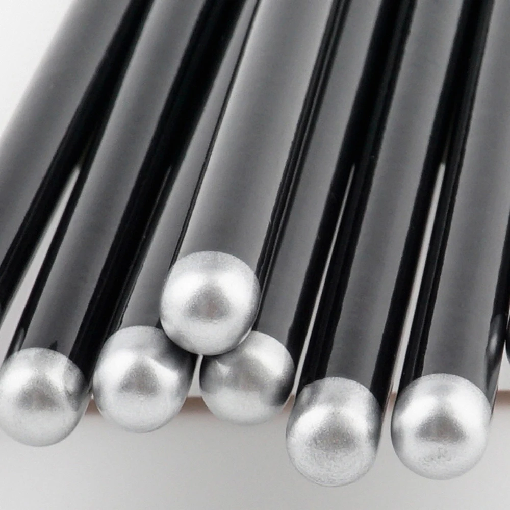 Zwarte vouw oogschaduw make-up kwasten Zacht synthetisch haar Draagbare oogmake-up set Reiscosmetische borstel voor make-up