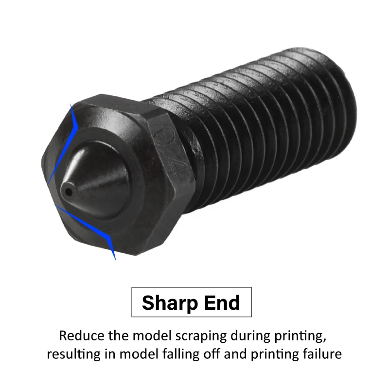 Mellow 1Pcs NF Hardened Steel Sharp Volcano Nozzles For High Temperature V6 Volcano Hotend J-head 3D Priter Parts