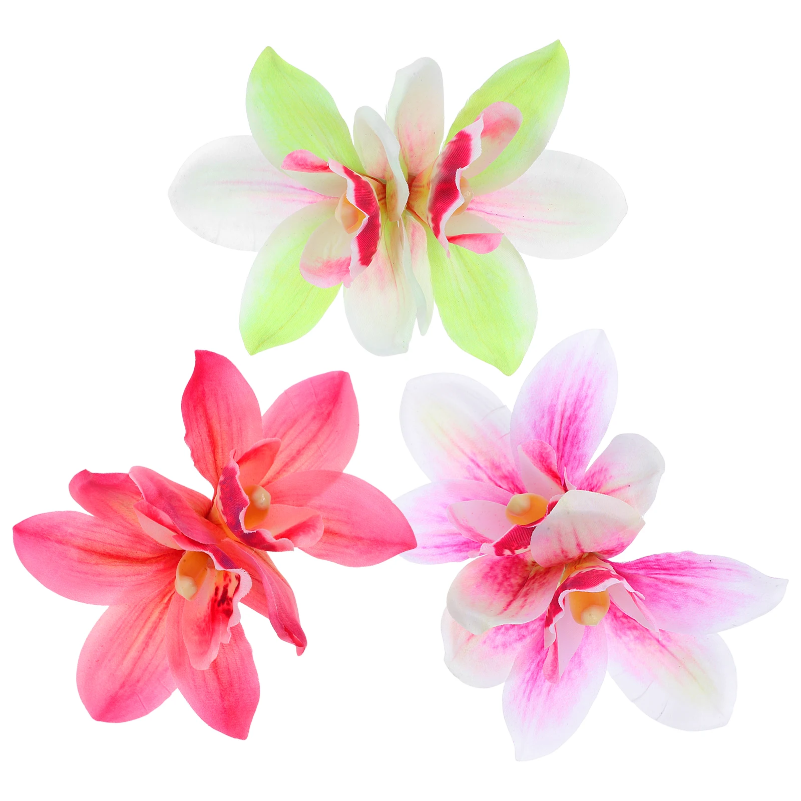 

3 Pcs Simulated Cymbidium Hairpin Floral Accessories for Women Beach Photo Green Orchid Clips Daily Party Use Lightweight