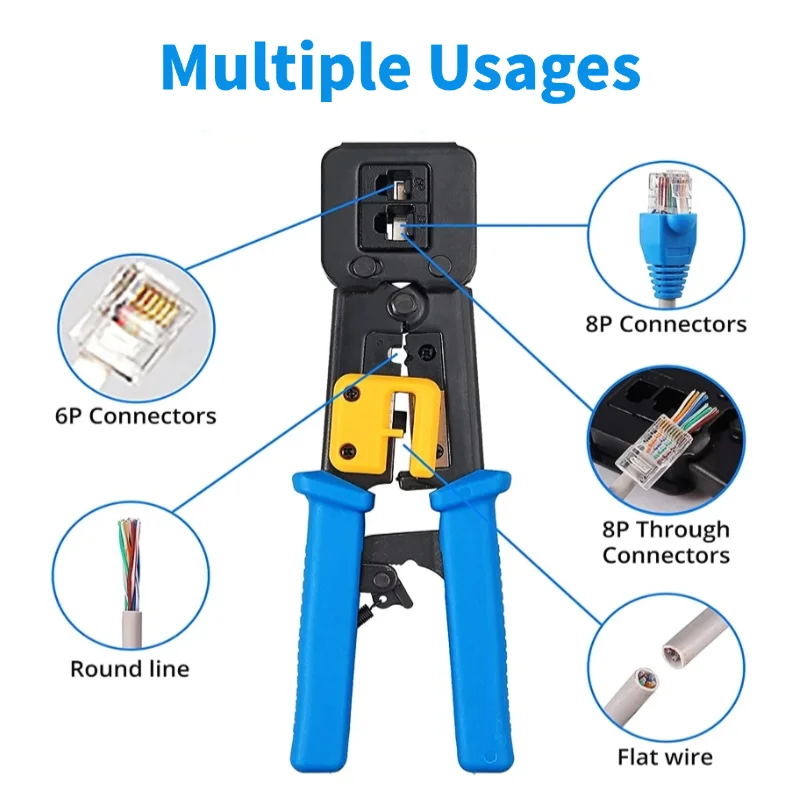 مجموعة أدوات العقص RJ45 لـ RJ11/RJ12/CAT5/CAT6/Cat5e مجموعة أدوات إصلاح الكمبيوتر المحلية