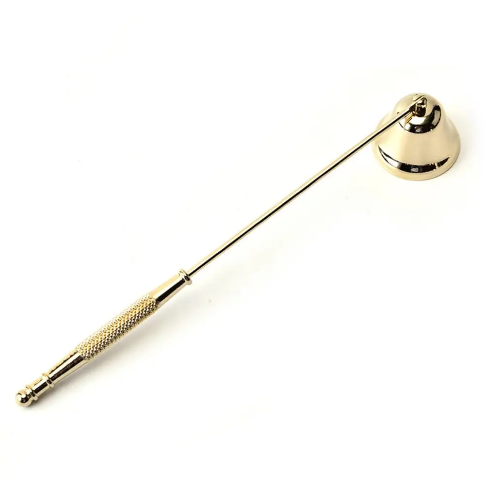 Stainless Steel Candle Extinguisher Snuffer Anti-Slip with Long Handle Candle Stopper Wick Snuffer Bell Shape Cover