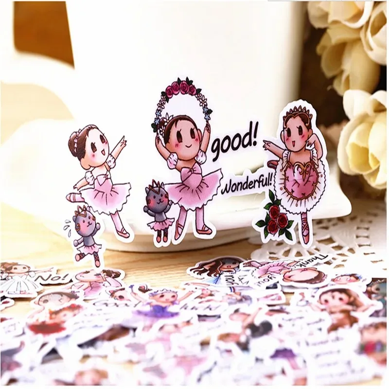 40pcs Creative Cute Self-made Ballet Girl 2 Scrapbooking Stickers /decorative Sticker /DIY Caft Photo Albums/LINE Express Stick