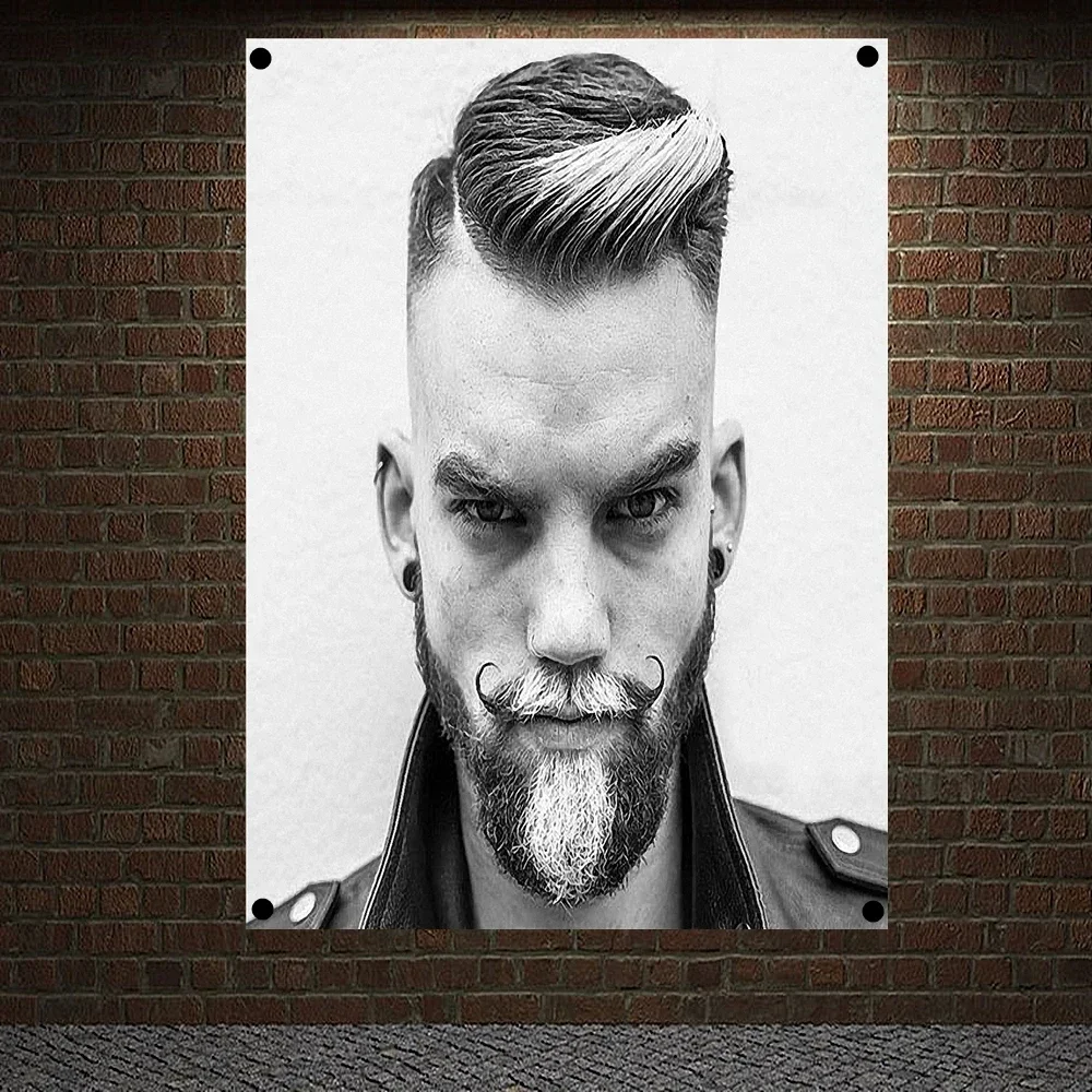 Best MESSY HAIRSTYLES FOR MEN Barber Shop Decor Wall Sticker Haircut Beard Posters Banner & Flag Wall Chart Flag Canvas Painting