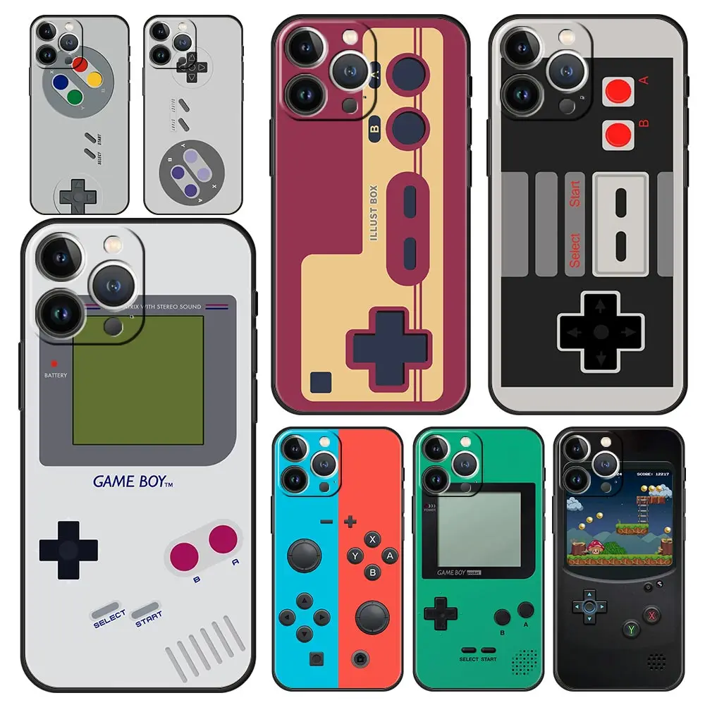 Luxury Phone Case For Apple iPhone 11 15 14 Pro MAX 12 13 7 8 Plus X XR XS MAX SE Cover Funda Video Game Boy Vintage GamePad