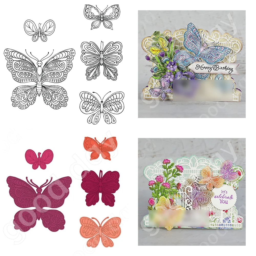 

Arrival Pretty Butterfly Cutting Dies Stamps Scrapbook Diary Decoration Stencil Embossing Template Diy Greeting Card Handmade