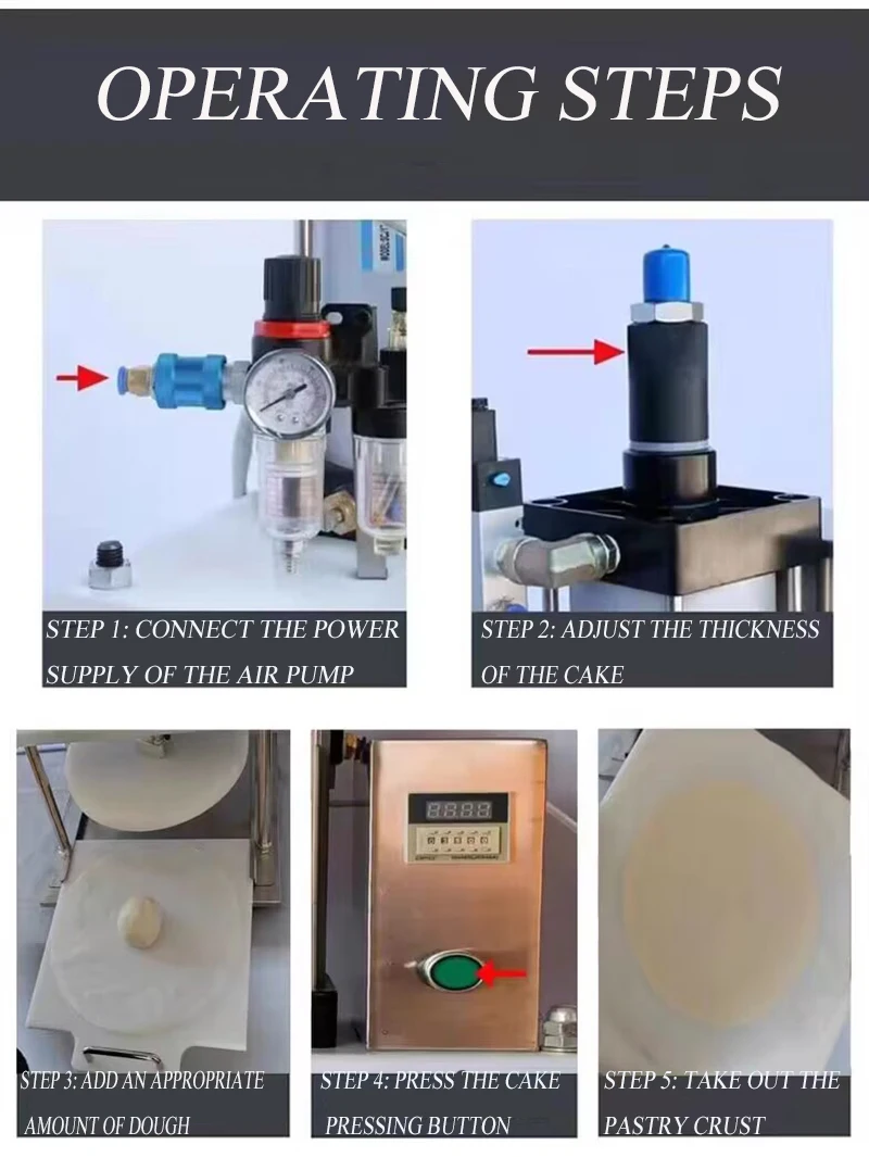 Tortilla Pizza Former Pancake Automatic Crust Base Dough Pita Press Presser Naan Make Machine