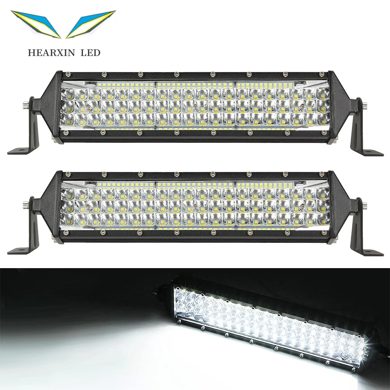 12inch 132LED 414W 5 rows LED Work Light Bar Spotlight Flood 12V 24V Offroad LED Light Bar For Truck Offroad 4X4 4WD Car SUV ATV