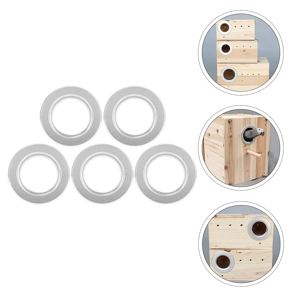 

5 Pcs Anti bite Rings for Breeding Box Bird Hole Sturdy Metal Birds Nest Ring Durable Parrot Accessories Nest Supplies