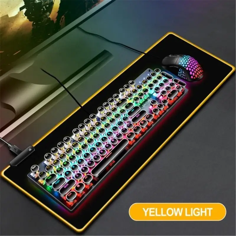 

652F LED Gaming Mouse Pad Large Desk Mat Mousepad LED Easy Clean Nonslip Rubber Base Extended Light Computer Office Mousepad