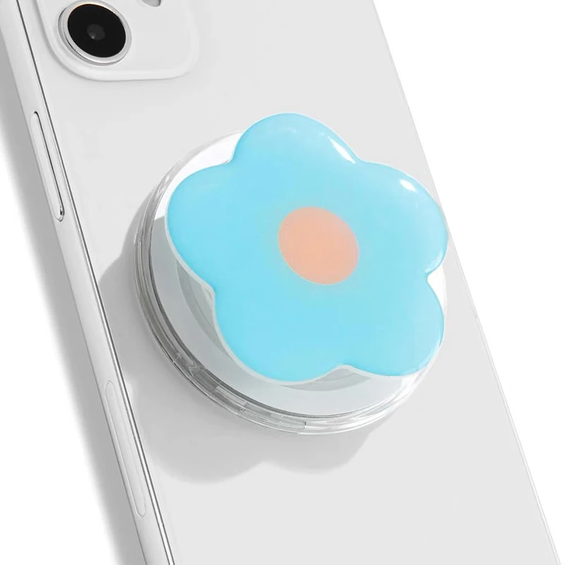 Soporte magnético coreano con forma de flor acrílica para teléfono Magsafe Grip Tok, soporte para anillo de dedo, Macsafe Smart Tok para iPhone 17 y Samsung