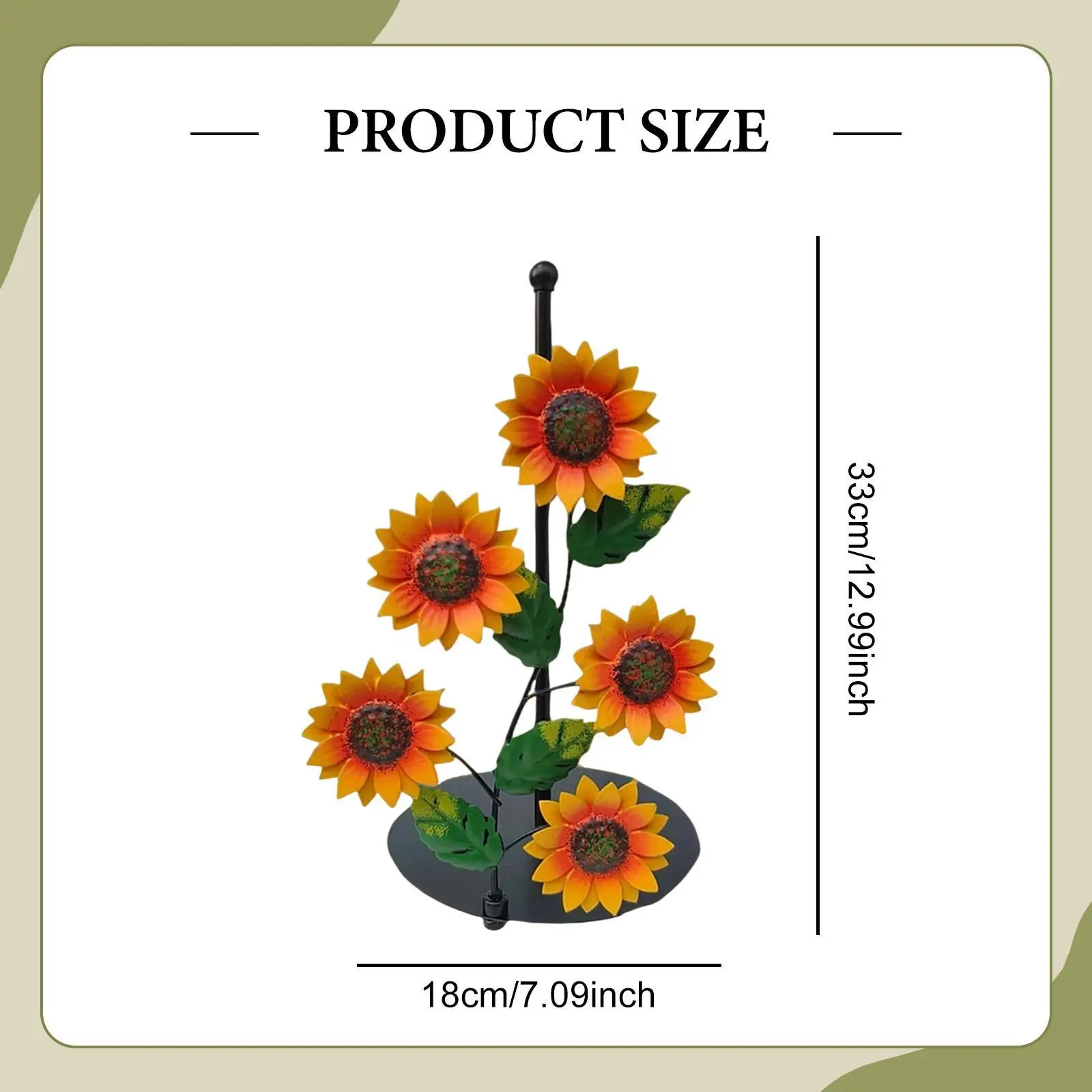 Office Standing Paper Towel Dispenser Roll Stand Organizer Flower Paper Towel Holder Metal Artwork Dining Room Roll Organizer