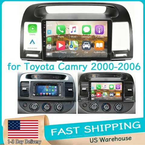 9''Car Stereo Radio GPS Navi Multimedia Player Tape Recoder DSP for Toyota Camry 2000-2006 with Carplay  Android Auto 4+64G