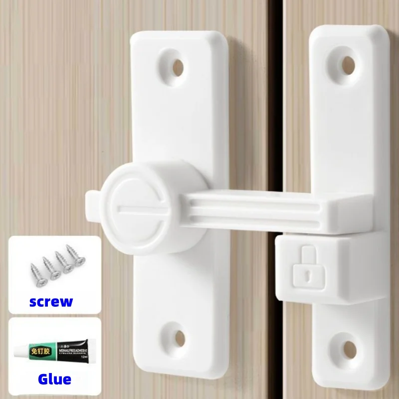 

2 units No-punch door clasp 90-degree sliding door lock latch barn shift latch Toilet toilet lock