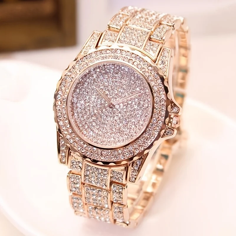 1pcs Fashion Crystal All Steel Women's Watch Women's Watch Quartz Women's Watch