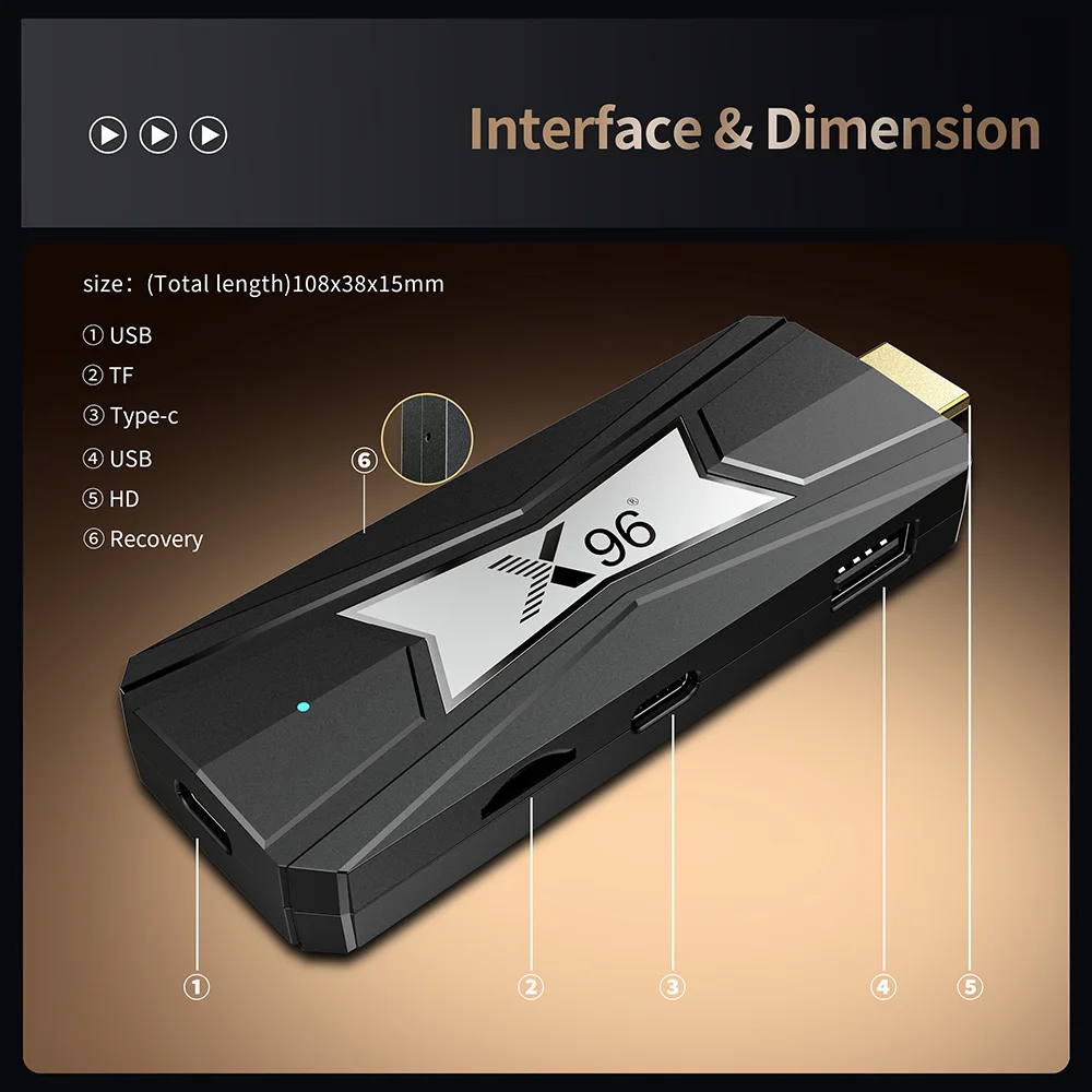 X96S 4K TV Stick Android 9.0 Mini PC 4GB 32GB Amlogic S905Y2 Quad Core 2.4G e 5GHz Dual Wifi BT4.2 1080P H.265 Miracast TV Dongle