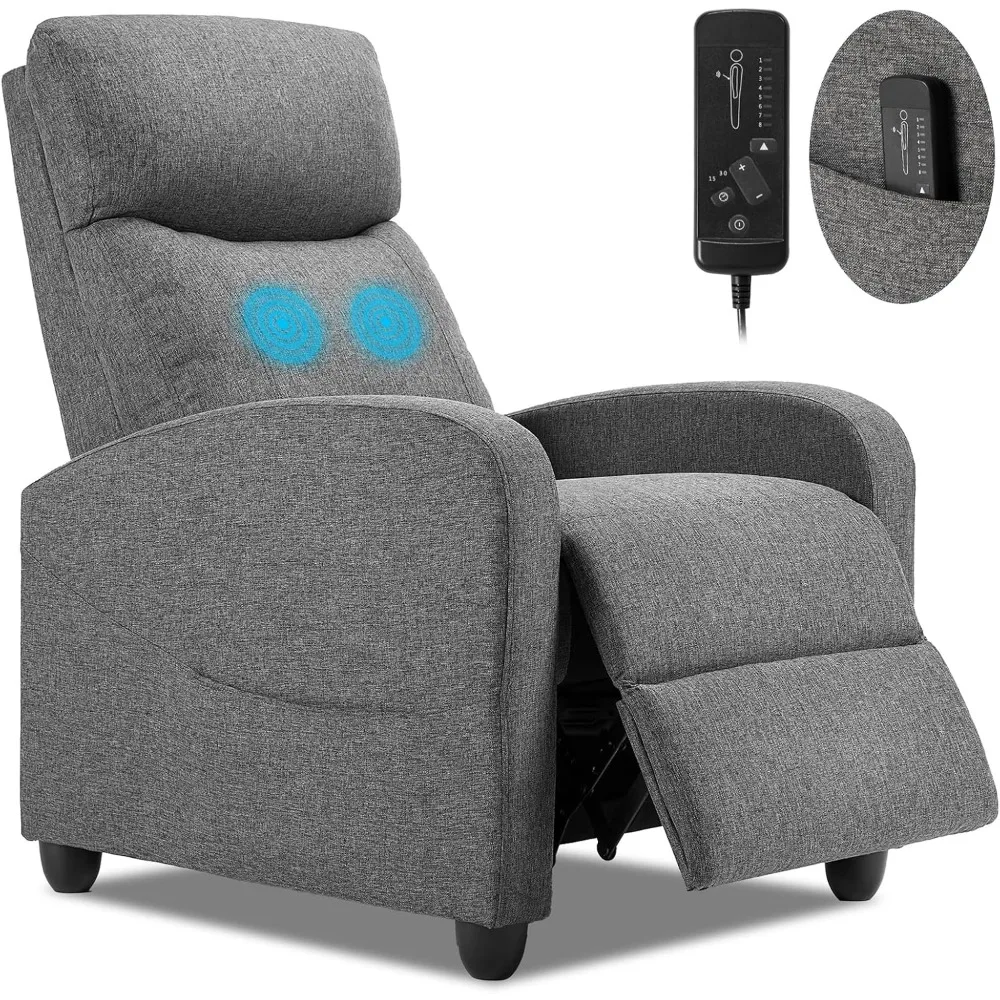 SMUG Recliner Chair Massage Reclining for Adults, Comfortable Fabric Recliner Adjustable Home Theater Seating Lounge