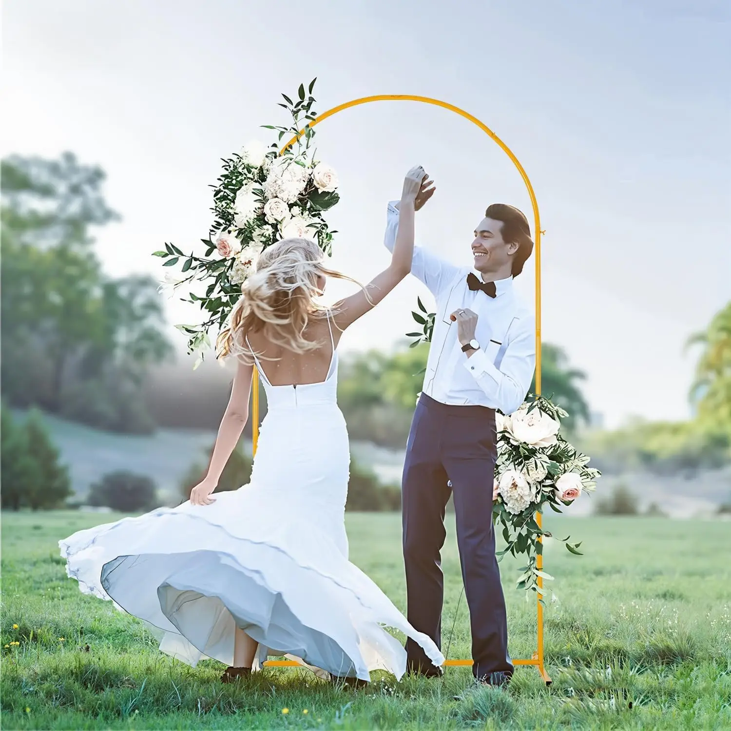 6.6 FT Metal Wedding Arch Backdrop Stand for Parties And Ceremonies Bridal Baby Showers - Adjustable Wedding Arches