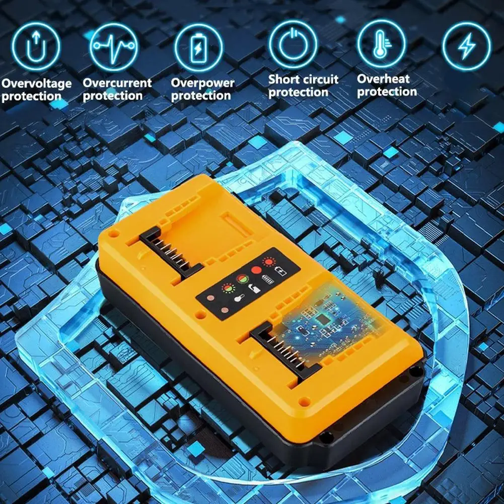 شاحن سريع مزدوج الشحن بطول 1.5 متر مع 4 أنواع من موصلات لأدوات Dewei الكهربائية المتوافقة مع بطارية ليثيوم 14.4-18 فولت