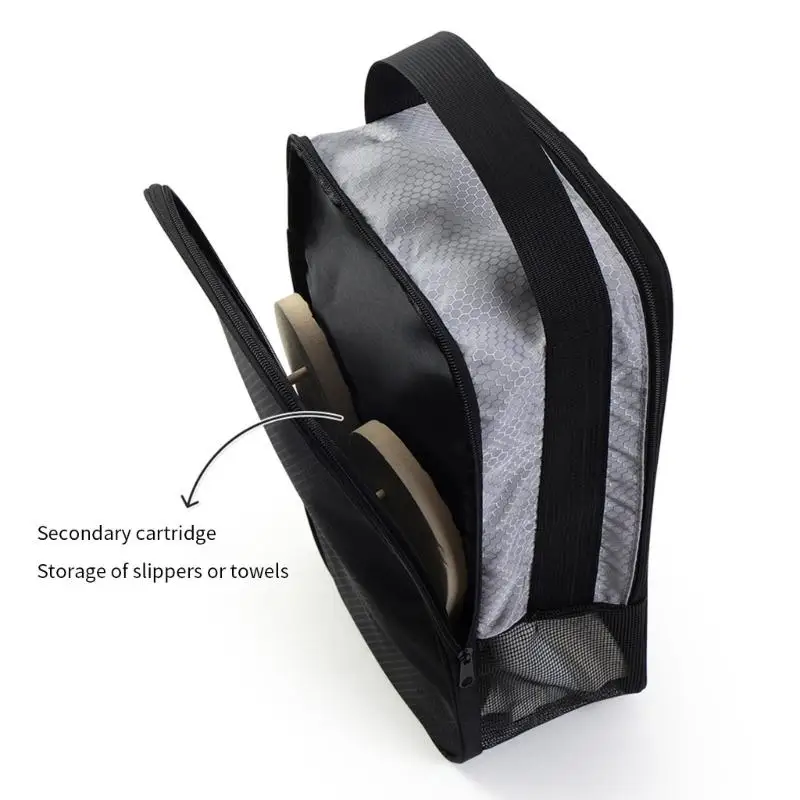 

652F Oxford Polyester Golf Shoe Bag With Double Compartments Waterproof Breathable Travel Shoe Storage Bags For Gym Workout