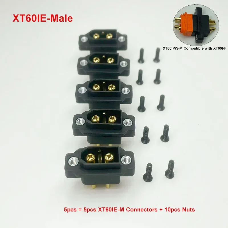 XT60i Aeromodelling Power Battery Plug (with Signal Pin) 5/10/50 Pieces XT60IE-M XT60I-F XT60IPW-M Gold-Plated Male/Female Conn