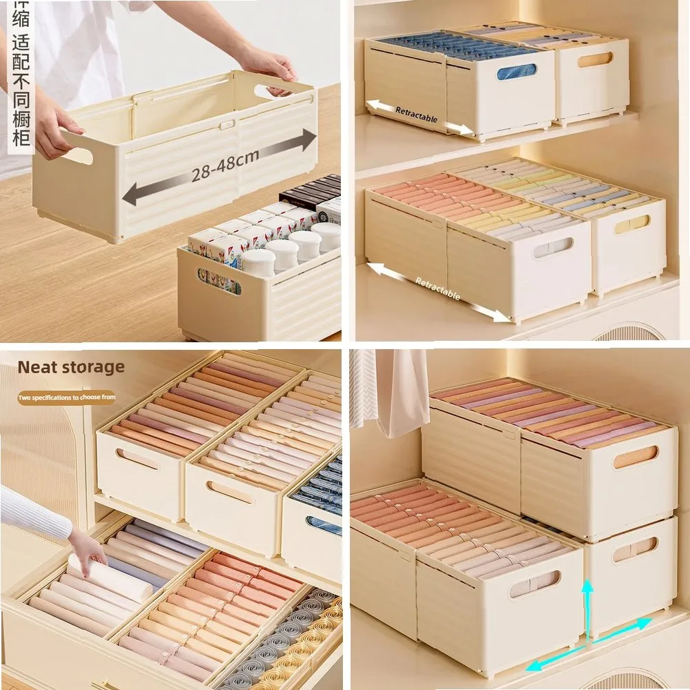 

Adjustable Length Retractable Drawer Organizer, Expandable Cabinet Storage for Kitchen Utensils, Stackable & Categorized