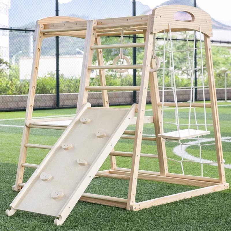 Kids Indoor Climbers & Play Structures Outdoor Jungle Gym Wooden Climbing Frame Pickler Dreieck Playground Equipment