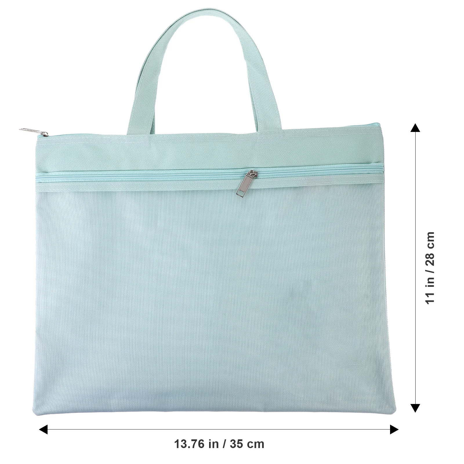 Handheld Document Bag Nylon Zipper Storage Pouch Portable Office File Organizer Pouch for Test Paper Receipts Business Cards