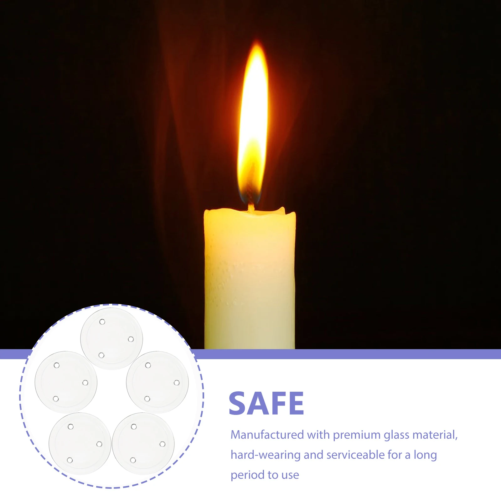 

5Pcs Glass Holder Tray Pillar Plates Transparent Decorative for Christmas Halloween Wedding Birthday Party Use