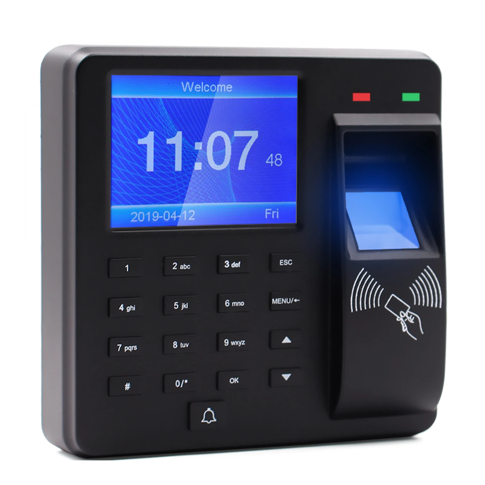 2.4 Inch Attendance Machine Fingerprint/Password/ID Card Recognition Time Clock  Employee Checking-in Recorder Multi-language