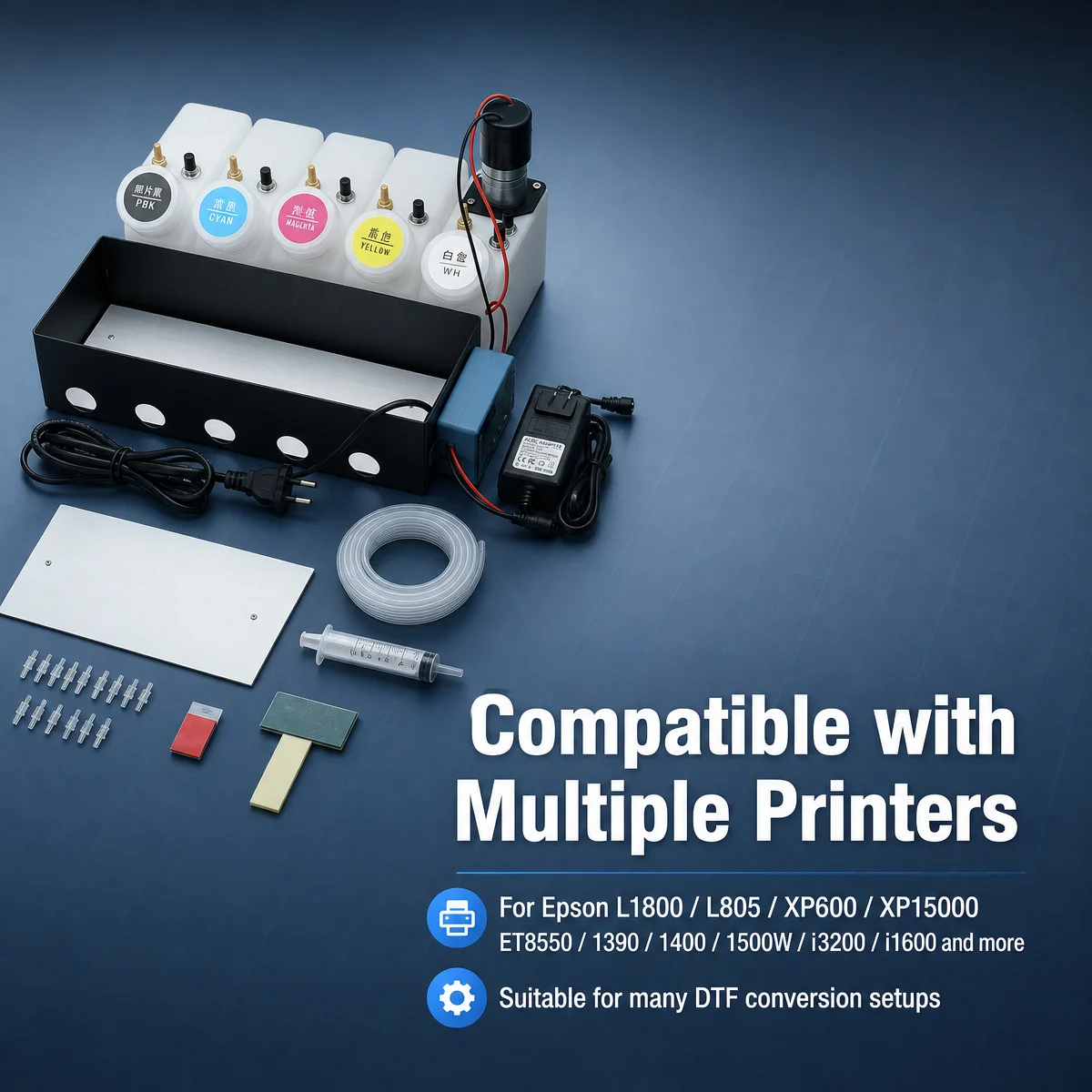 DTF onvert Kit With Heating Plate Ink System CISS For Epson L18050 L8050 ET8550 XP15000 L1800 L805 1390 1400 DTF Modify Tool