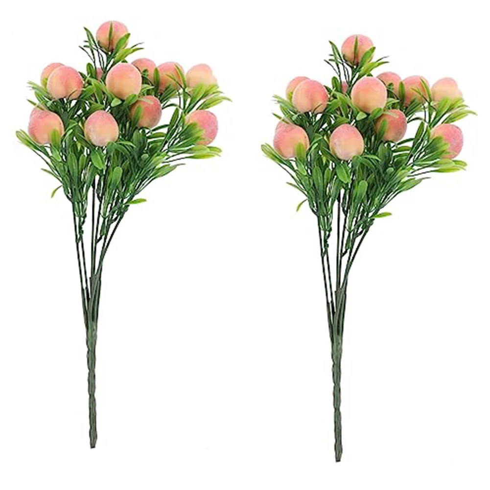 Lightweight And Reusable Artificial Peach Stems Lightweight And Reusable Note Package Content Fake Peach Branches