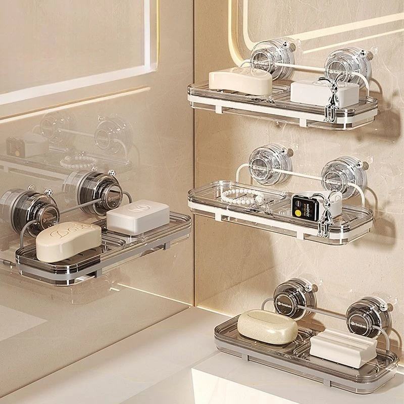 

Настенная полка-органайзер на присосках без сверления для ванной, кухни и хранения косметики