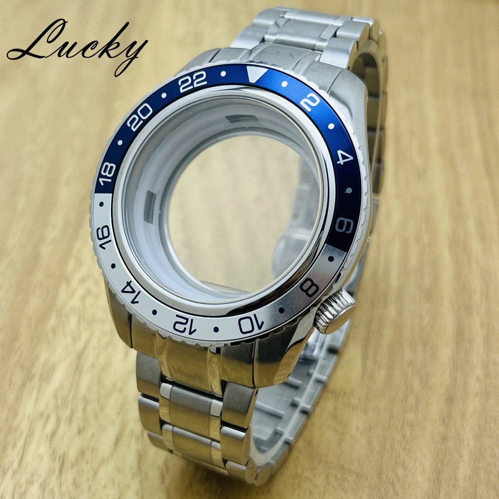 

44 мм синий ободок для часов, ремешок, подходит для циферблата 32 мм для GS Grand GMT NH34 NH35 NH36 4R35, автоматический механизм, сапфировый мод, детали