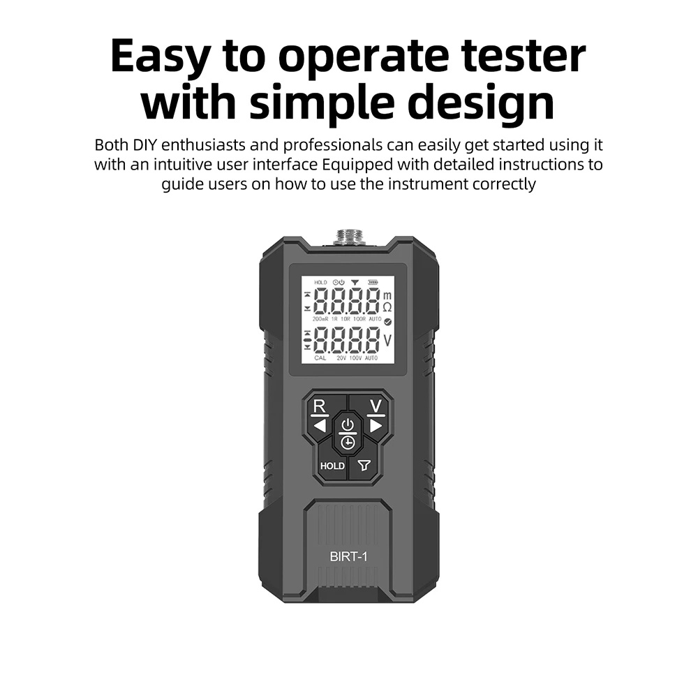 BIRT-1 Battery Internal Resistance Tester 100V Voltmeter Meter Type C Lithium Lead Acid Battery Analyzer for 18650