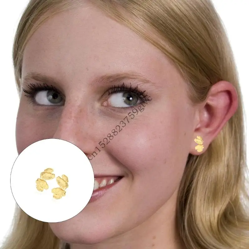 أقراط أوراق الذهب من D0UF للنساء أفكار هدايا أنيقة #5