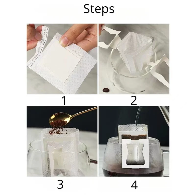 50pcs Coffee Filter Bags Disposable Drip Coffee Bag Portafilter Hanging Ear Espresso Coffee Accessories Tea Tool