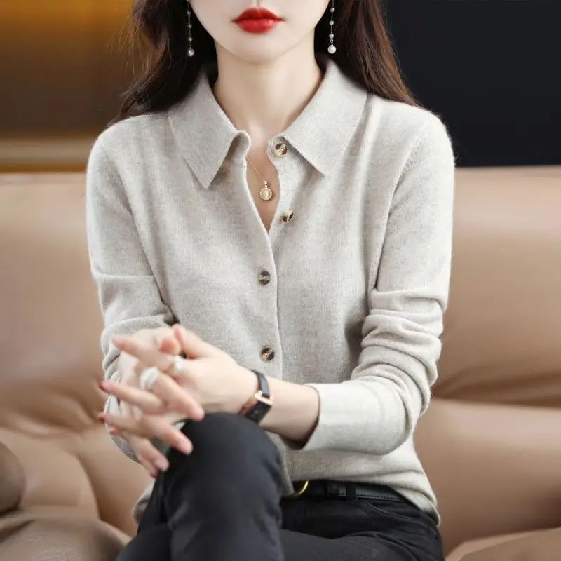 Multiple Bright Colors Thick Single Breasted Autumn Winter Solid Cashmere Cardigan Women Turn Down Collar Straight Sweaters Coat