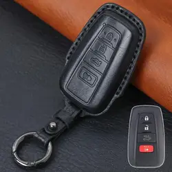 4 button car key ring chain fob case cover protector shell holder for toyota highlander rav4 camry hybrid corolla avalon 2021 22