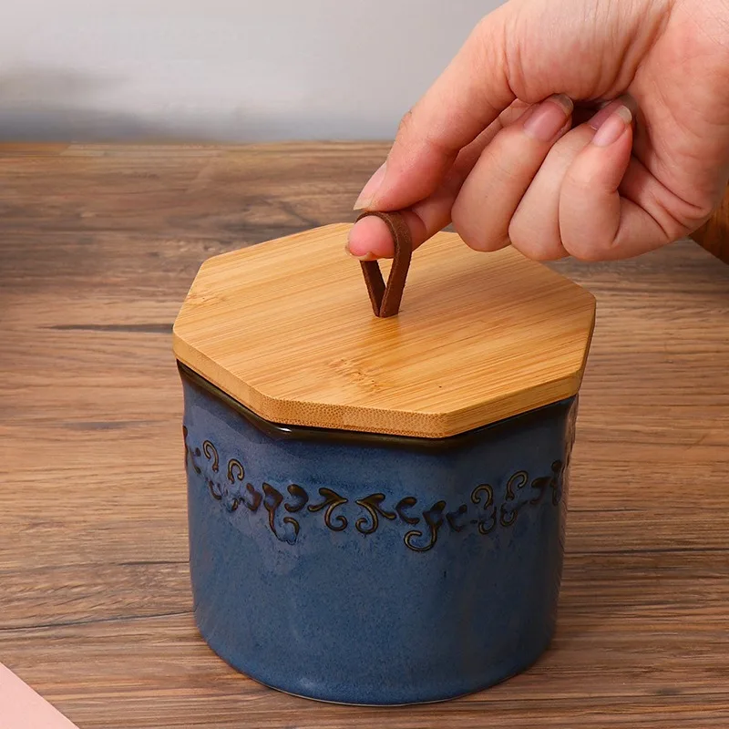 Ceramic French Butter Dish with Bamboo Lid,Porcelain Cheese Fresh Keeper Crock Container,Kitchen Accessories,Storage Organizer